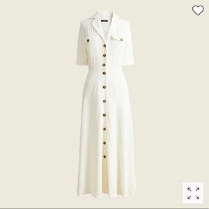 J.Crew White Collared Camp-Pocket Shirt Dress size 12P